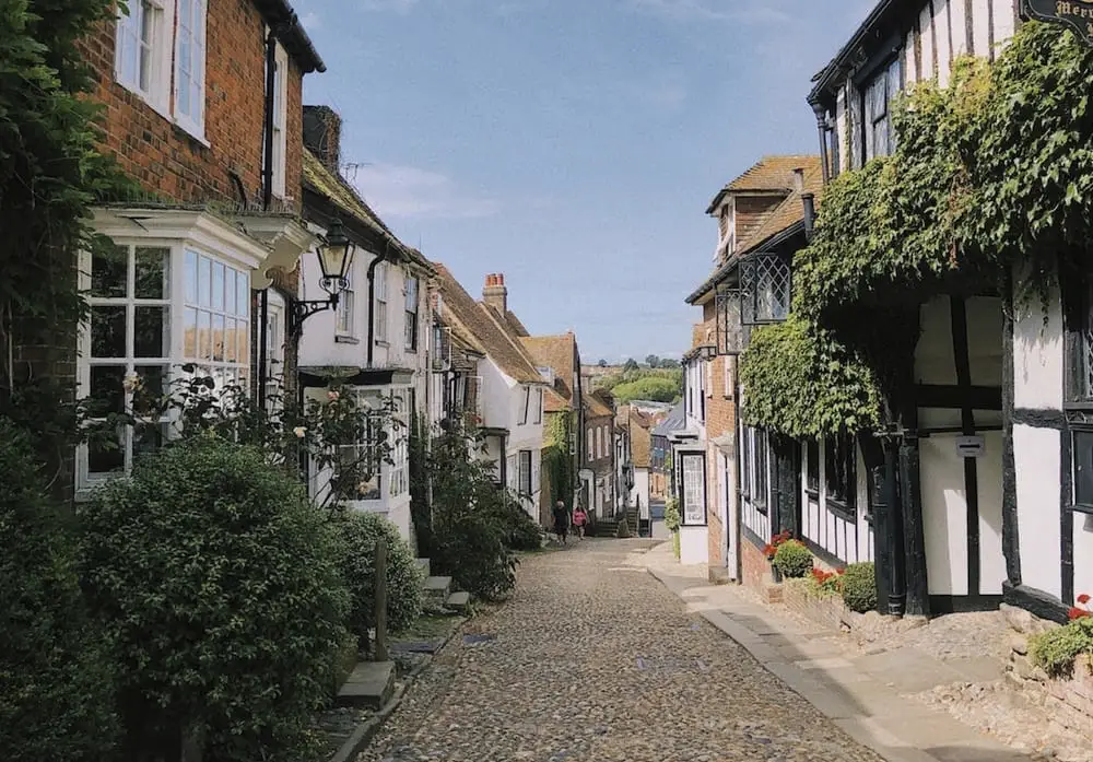 Old English Street with houses