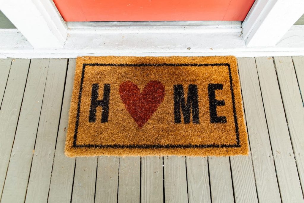 Bristle Mat with Home on it